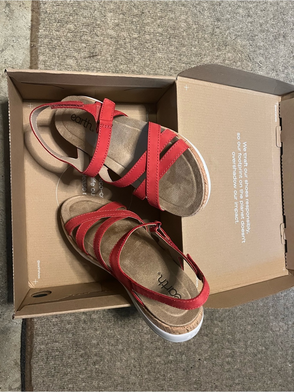 Earth Red Slingback Cork-Trim Sandals - Picture 2 of 8
